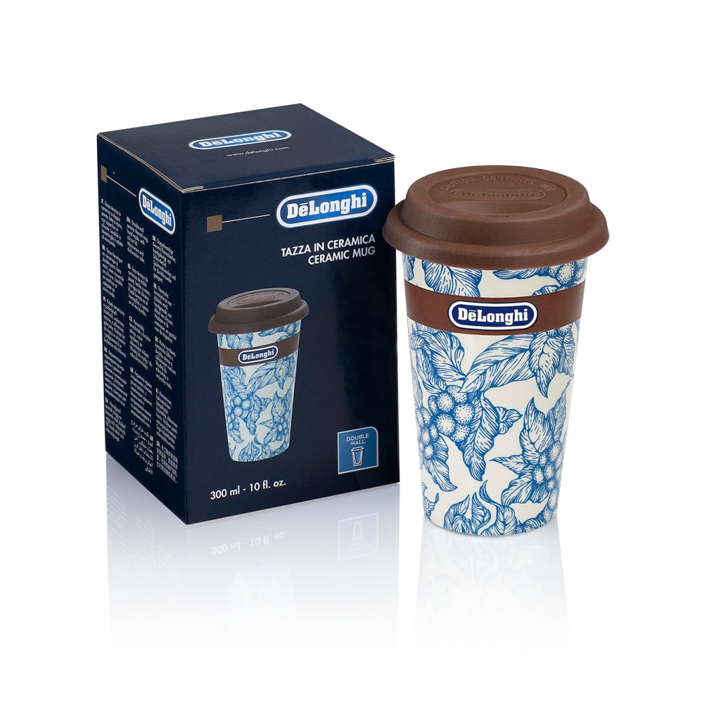 Delonghi Fully Automatic Espresso Machine Thermal Mug Blu Flower - 5513284481