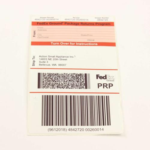 Delonghi Return Service Label - Prp-Belleview